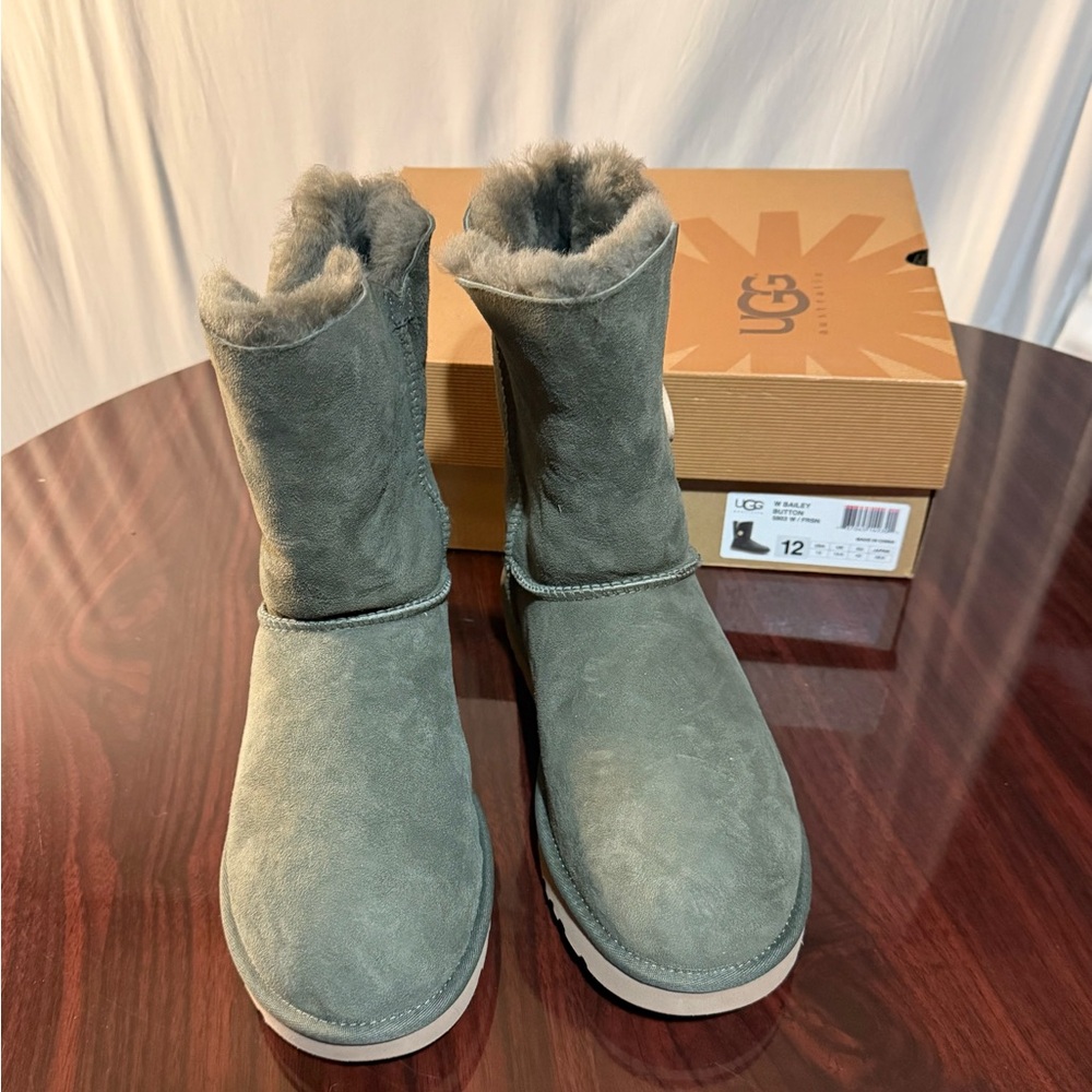 UGG Classic Olive Green Bailey Button Boots